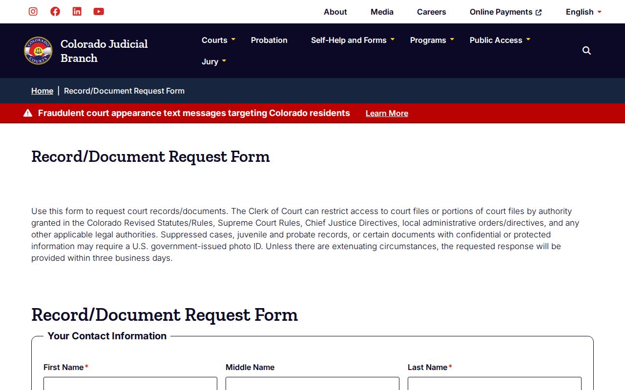 Sedgwick County active warrant court record request form